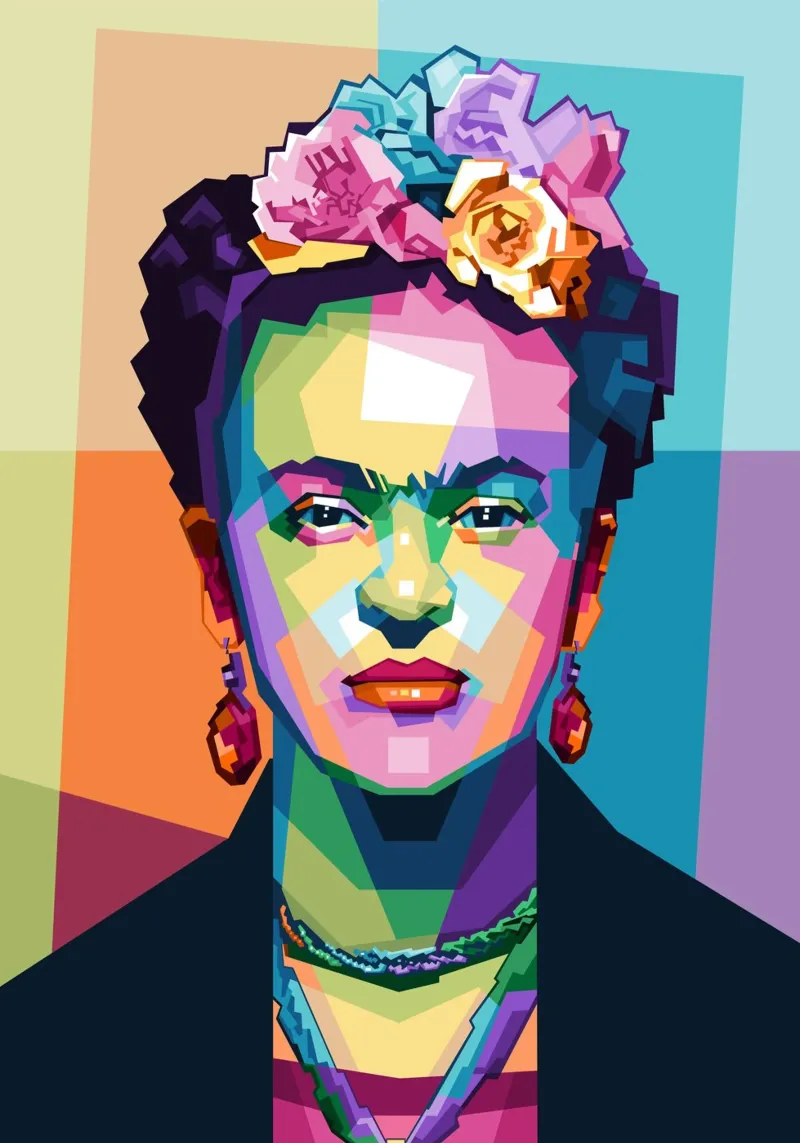 Kahlo WPAP di tendenza ora pellicola backlit da Alkahfsmart