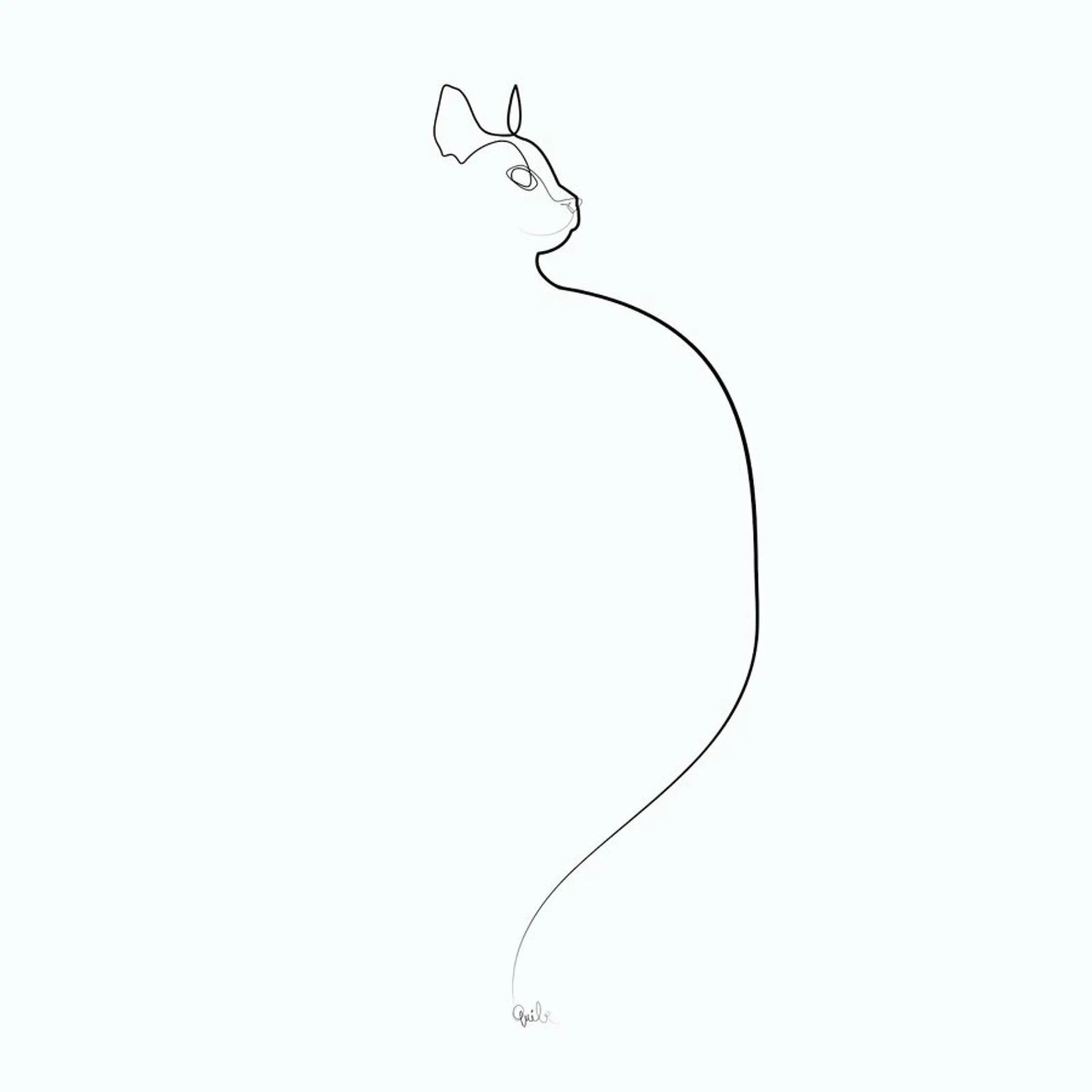 One Line Cat 0207 poster by Quibe