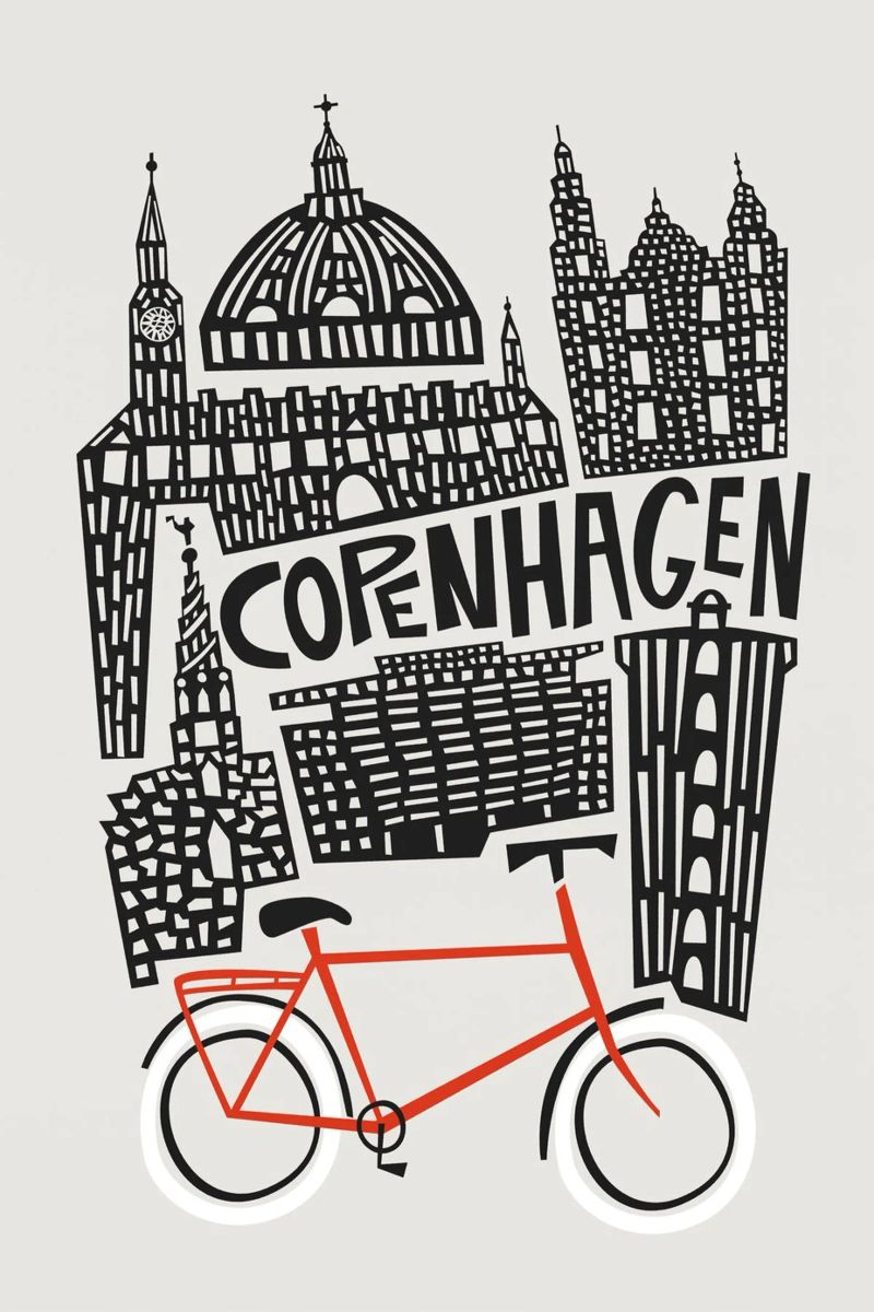 Copenhagen Cityscape poster by Fox & Velvet