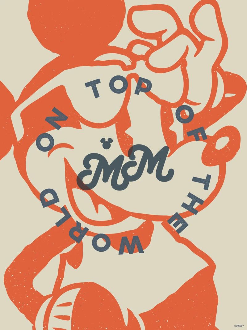 Mickey Mouse - on top of the world canvas van Mickey Mouse