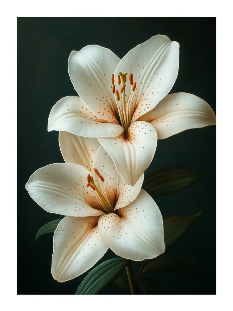 Eleganti gigli bianchi poster con telaio in plastica da Flora & Horizon