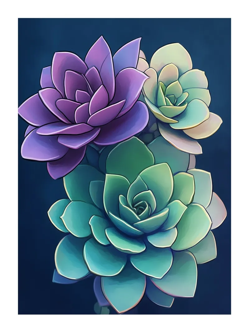 Succulente colorate carta hahnemühle da Flora & Horizon