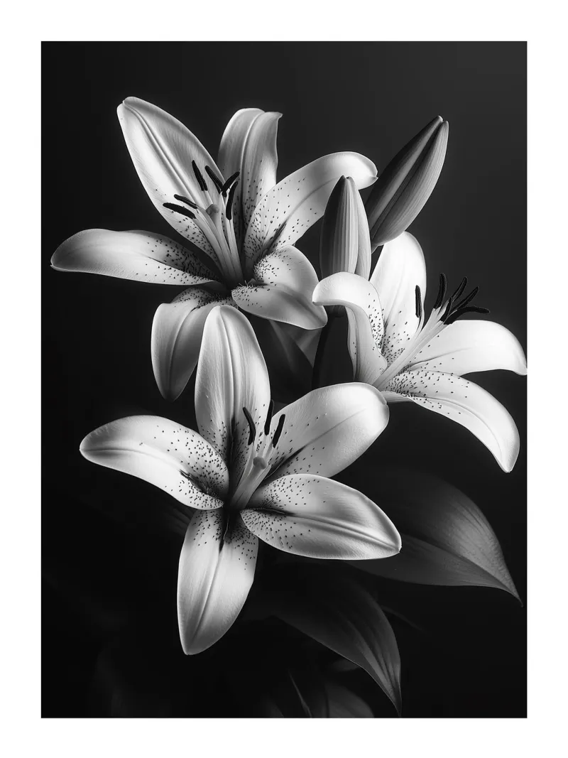 Gigli in bianco e nero poster da Flora & Horizon