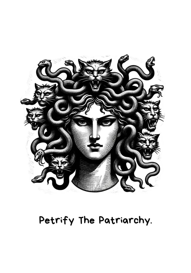 Petrify The Patriarchy | Cat Medusa plexiglass da Lotta Cat Design