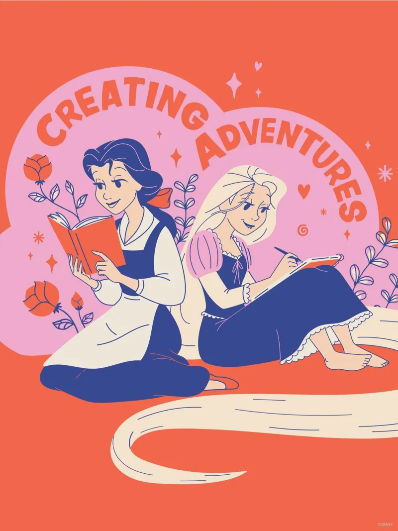 Belle & Rapunzel - große Abenteuer poster con telaio in plastica da Disney Princess