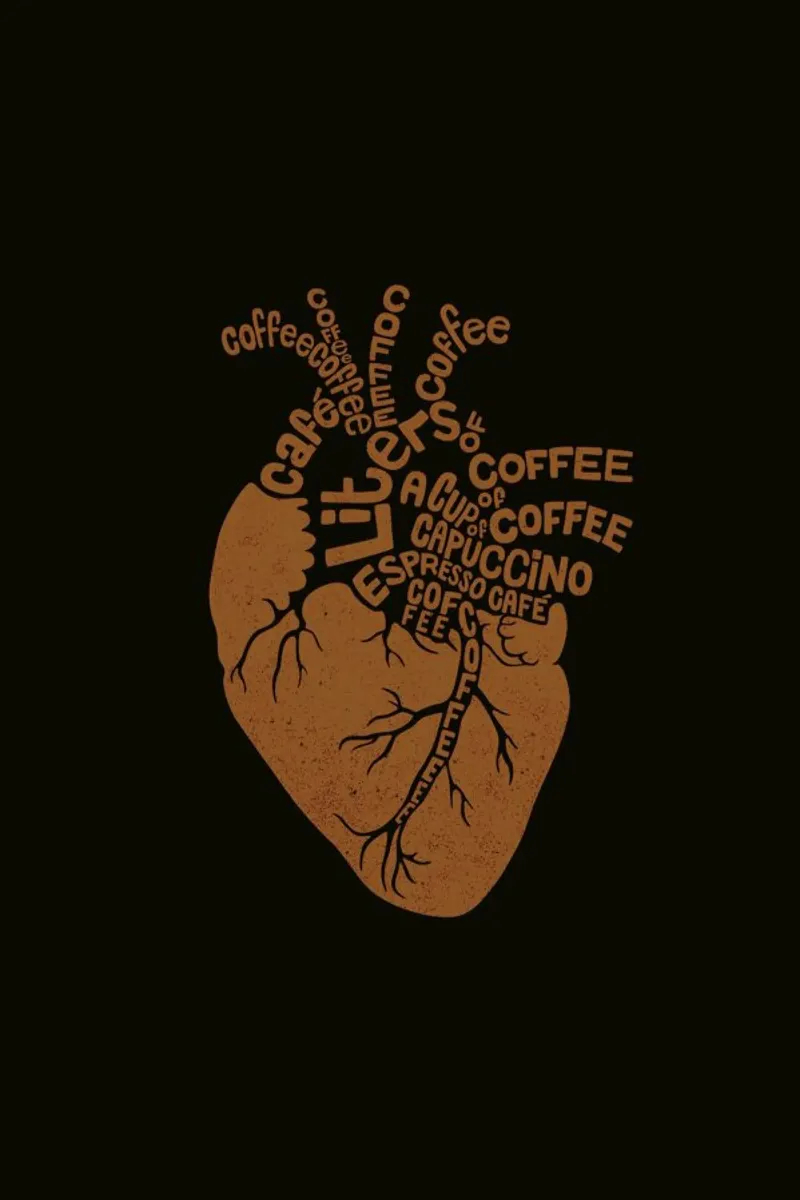 Coffee Lover Heart poster con telaio in alluminio da Tobe Fonseca