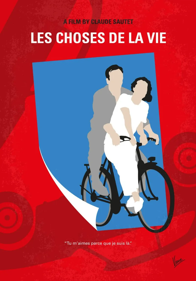 No1352 My Les choses de la vie minimal movie poster poster con telaio in legno da Chungkong