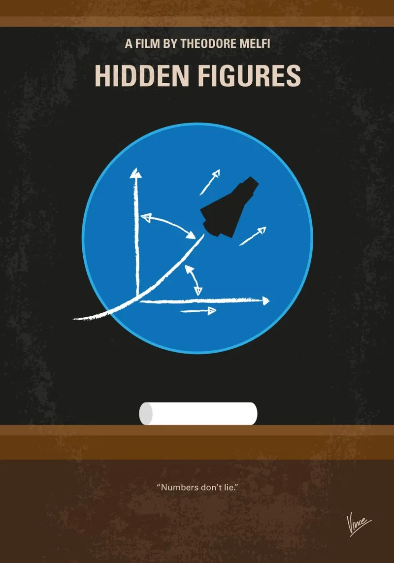 No1355 My Hidden Figures minimal movie poster pellicola backlit da Chungkong