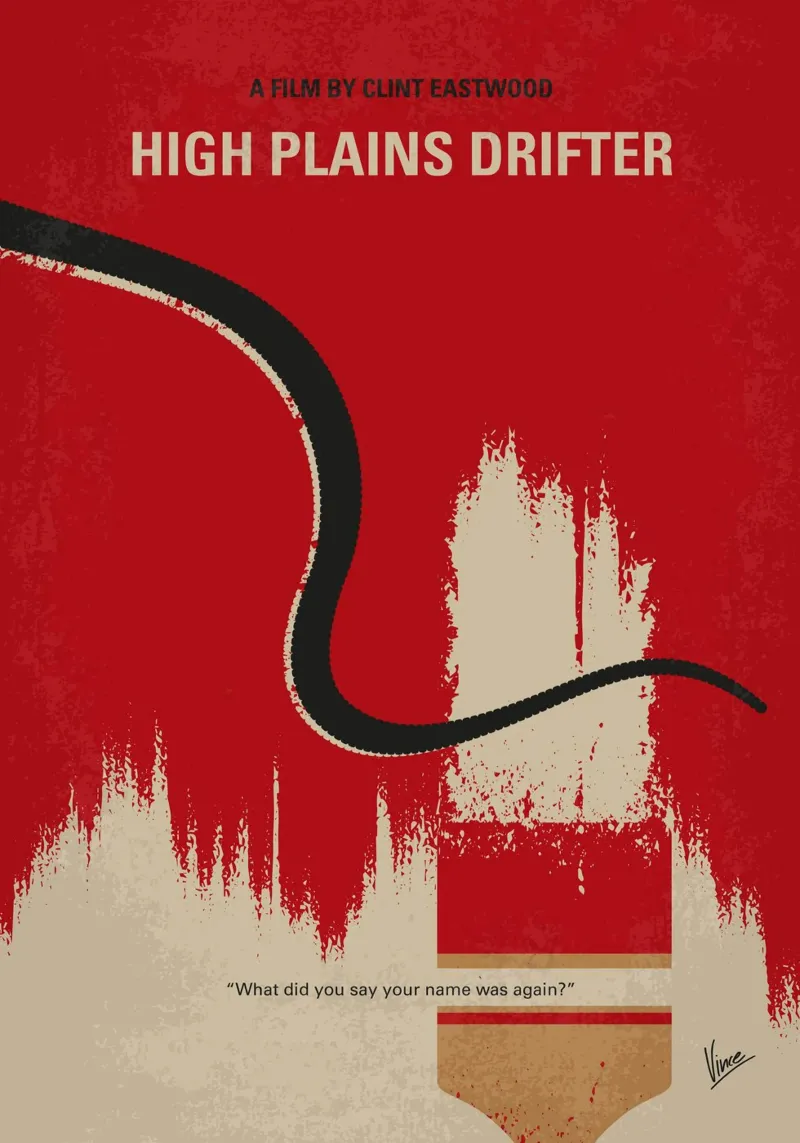 No1371 My High Plains Drifter minimal movie poster acrylic glass by Chungkong