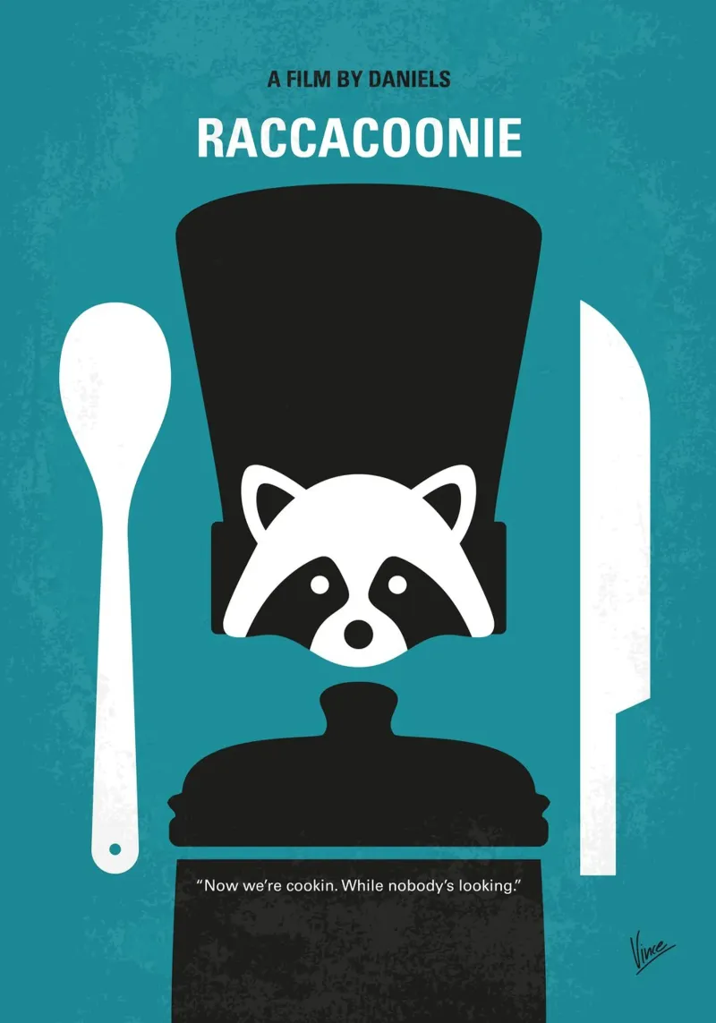 No1381 My Raccacoonie minimal movie poster plexiglass da Chungkong