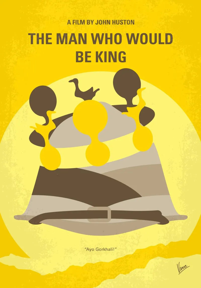 No1387 My The Man Who Would Be King minimal movie poster pellicola backlit da Chungkong