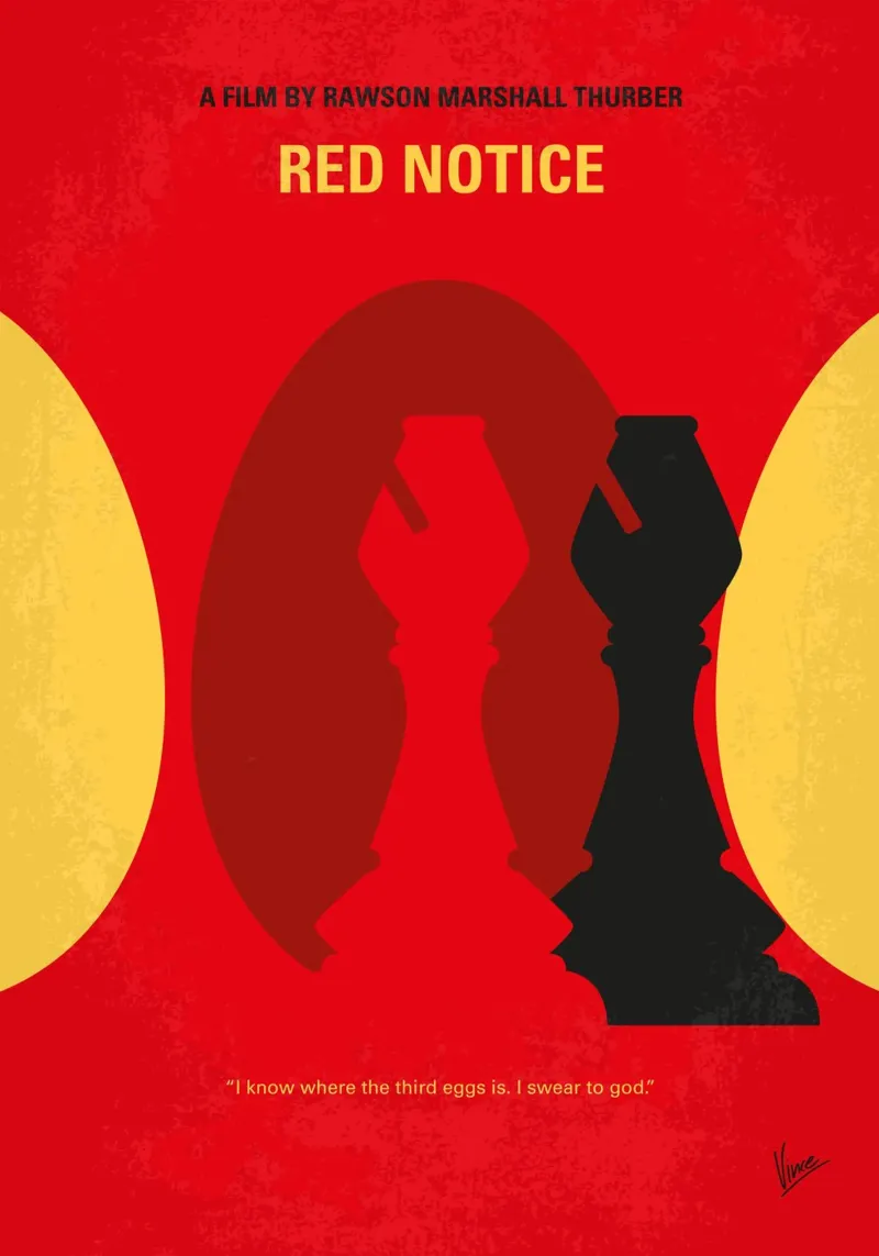 No1391 My Red Notice minimal movie poster pellicola backlit da Chungkong