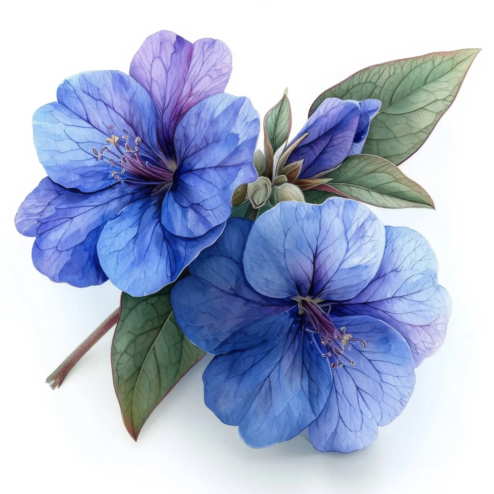 Fiore di lobelia 3 poster con telaio in legno da Bold Blooms