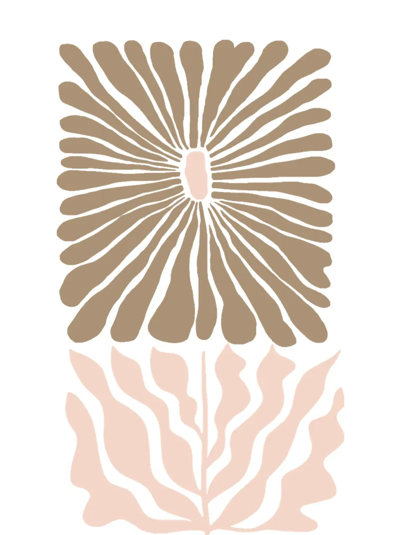 Flor abstracta moderna de mediados de siglo poster con marco de madera de Modern Muse