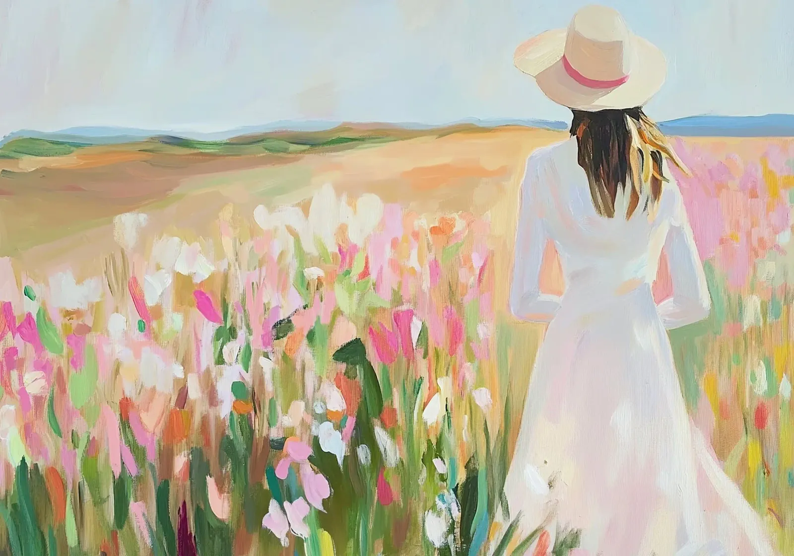 Fiori selvatici Prato Fauvismo Pastello poster da Euphoria Theresa