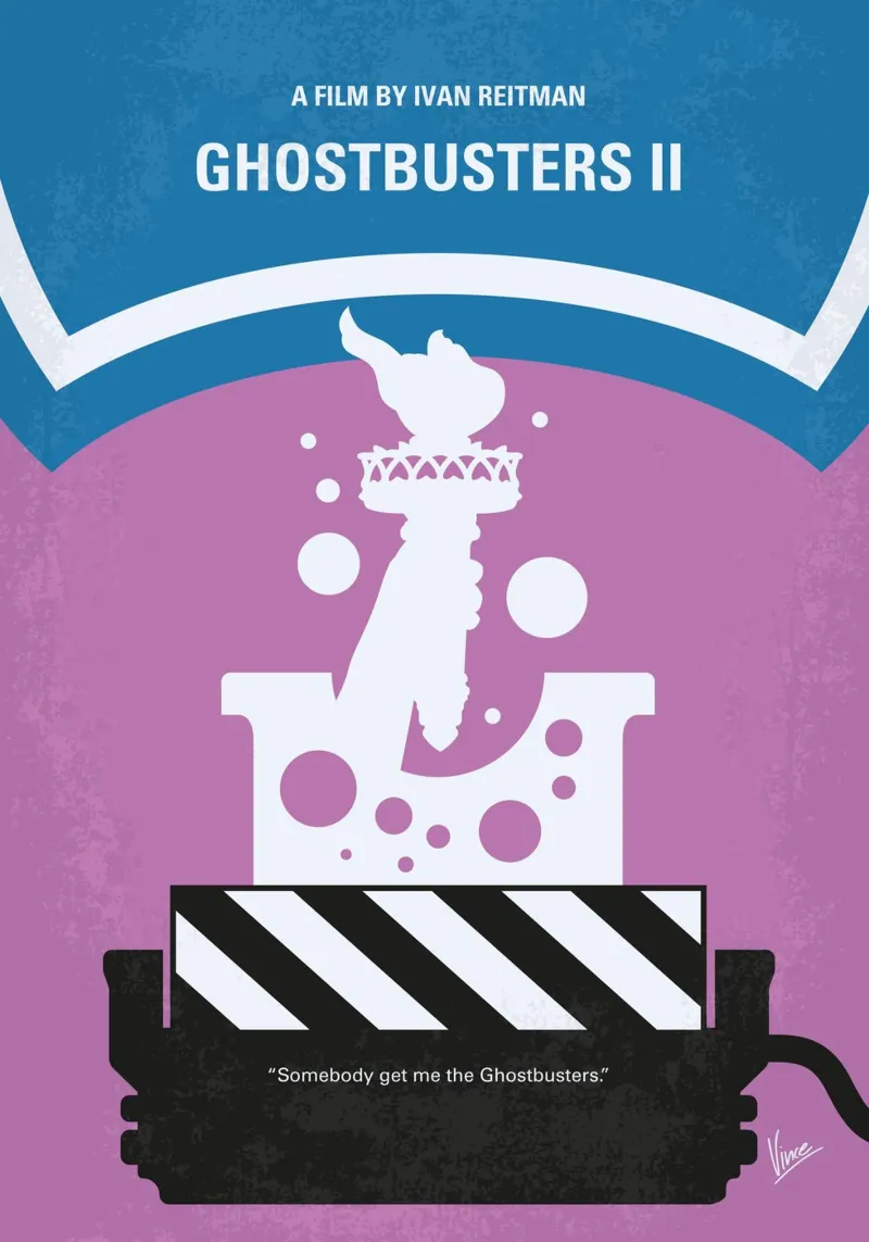 No1406-2 My Ghostbusters 2 minimal movie poster pellicola backlit da Chungkong