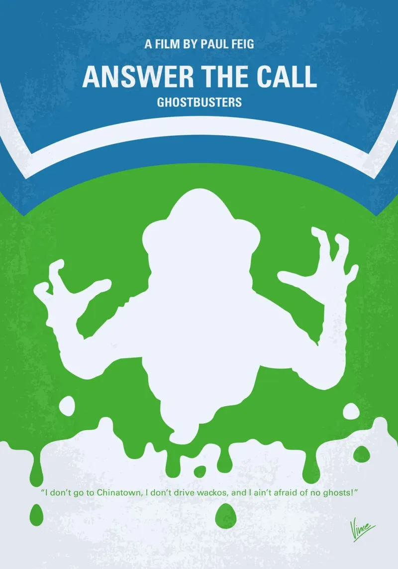 No1406-3 My Ghostbusters Answer the Call minimal movie poste pellicola backlit da Chungkong