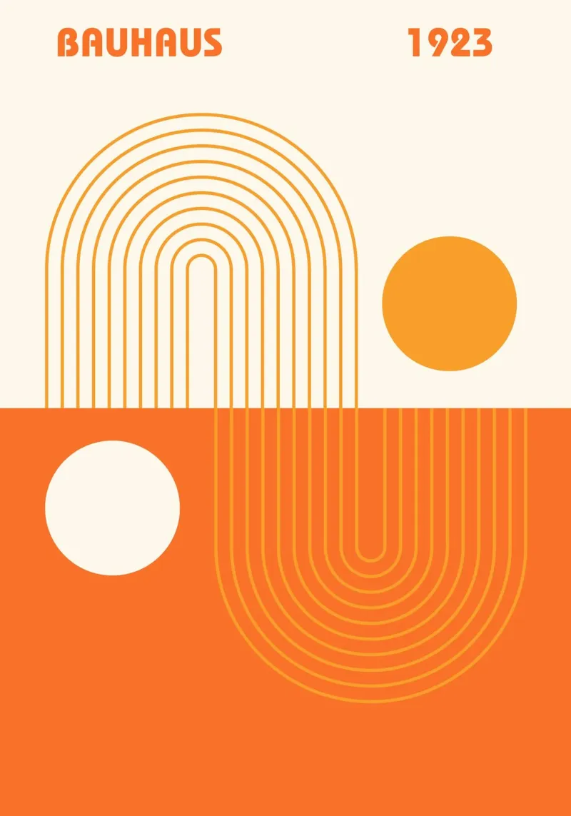 Bauhaus abtsract art, arancione beige poster da pdigitalprints