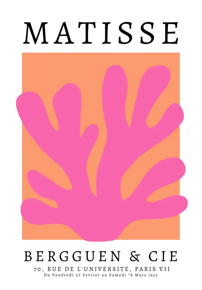 Matisse abstracte kunst, Preppy kleurrijk ontwerp canvas van pdigitalprints