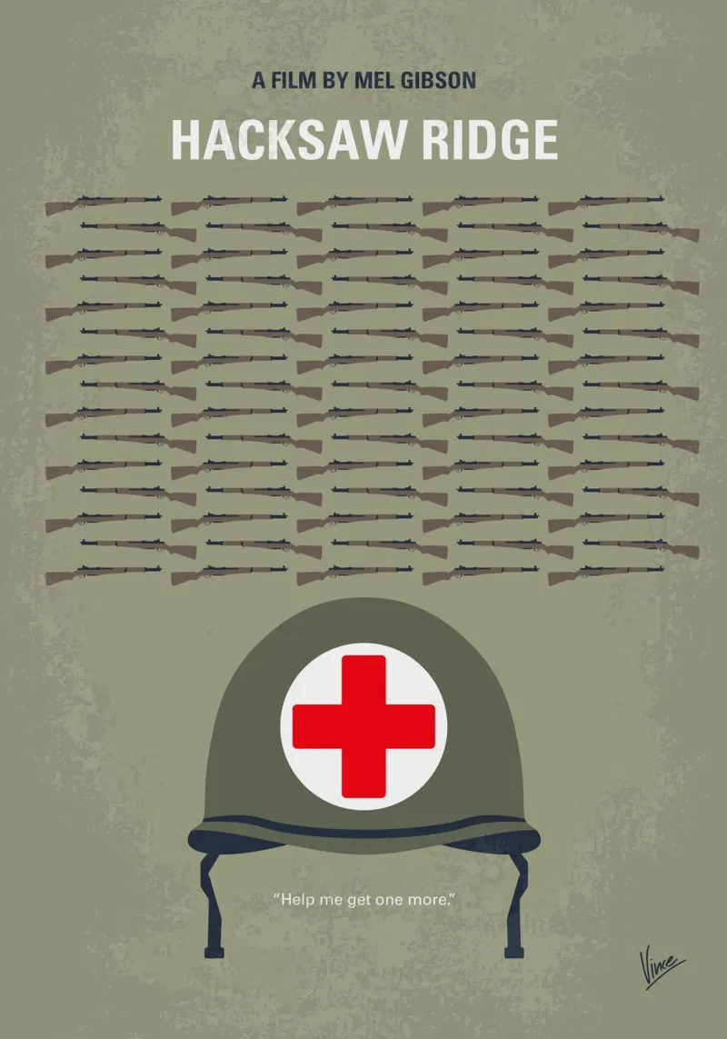 No1413 My Hacksaw Ridge minimal movie poster pellicola backlit da Chungkong