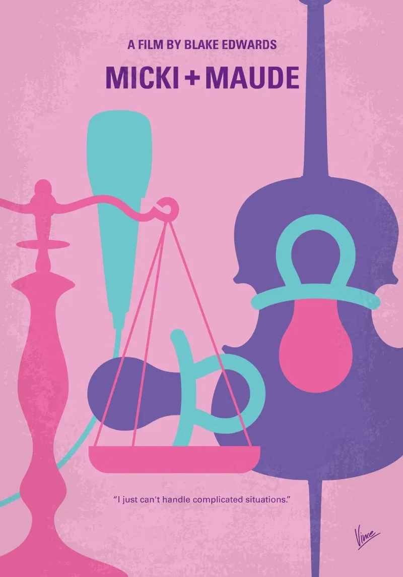 No1417 My Micki and Maude minimal movie poster poster con telaio in legno da Chungkong