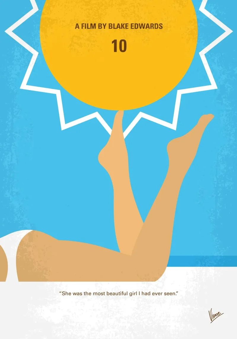 No1425 My 10 Ten minimal movie poster poster con telaio in plastica da Chungkong
