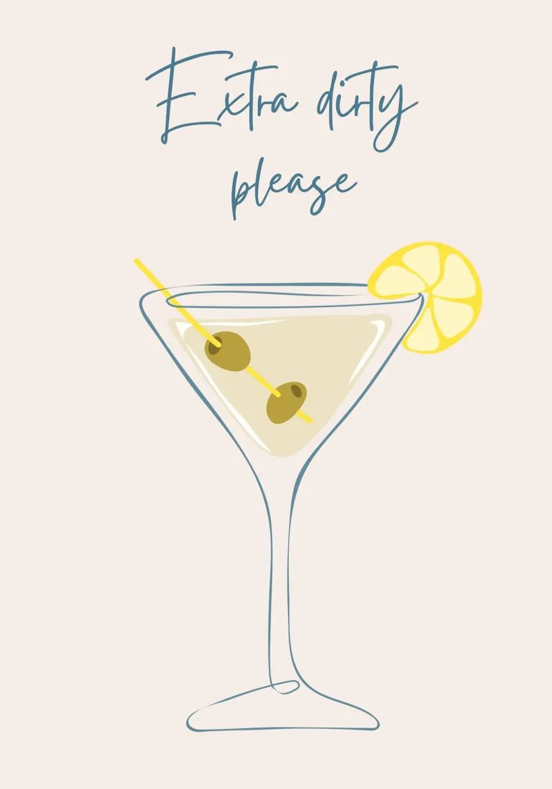Extra dirty per favore, cocktail martini tela con Cornice a cassetta da pdigitalprints