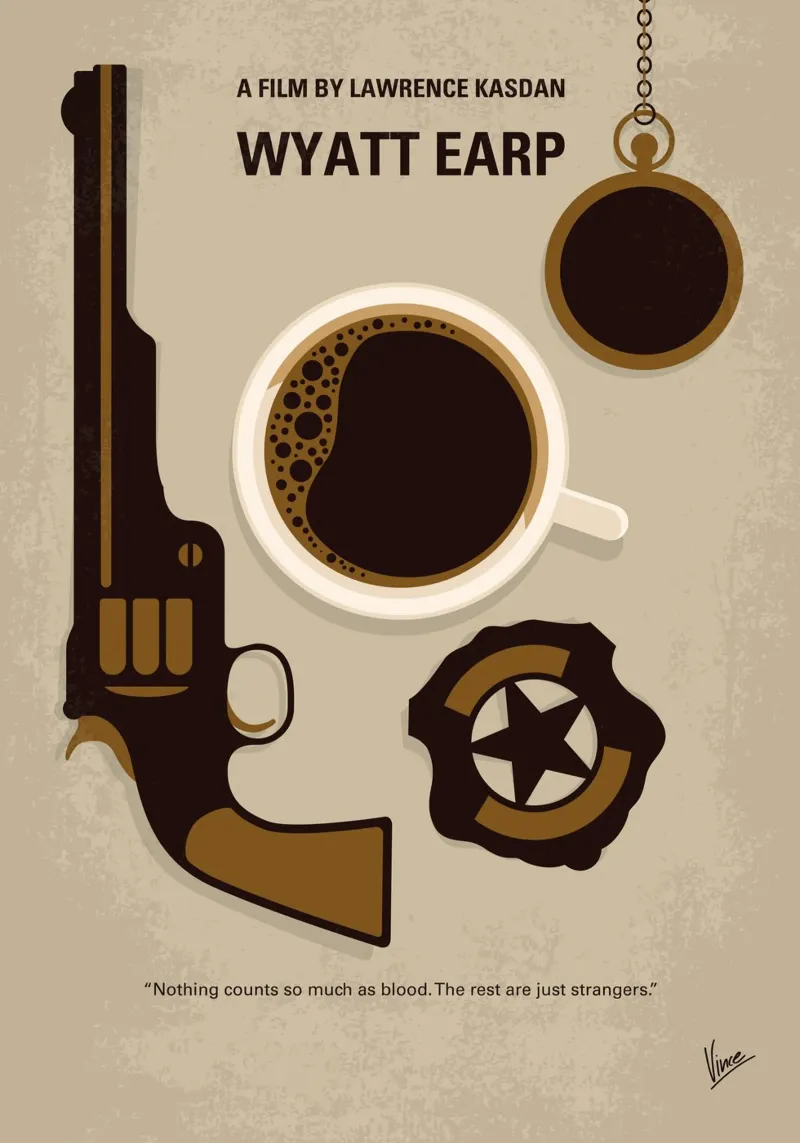 No1427 My Wyatt Earp minimal movie poster pellicola backlit da Chungkong