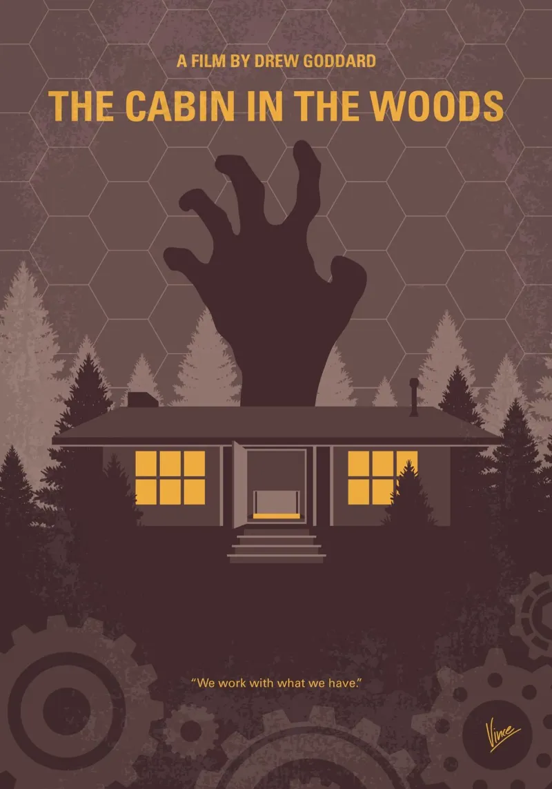 No1430 My Cabin in the Woods minimal movie poster pellicola backlit da Chungkong