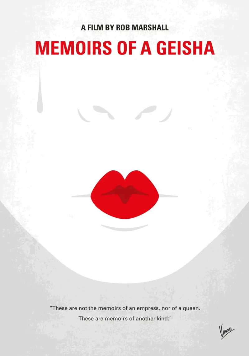 No1431 My memoirs of a geisha minimal movie poster pellicola backlit da Chungkong