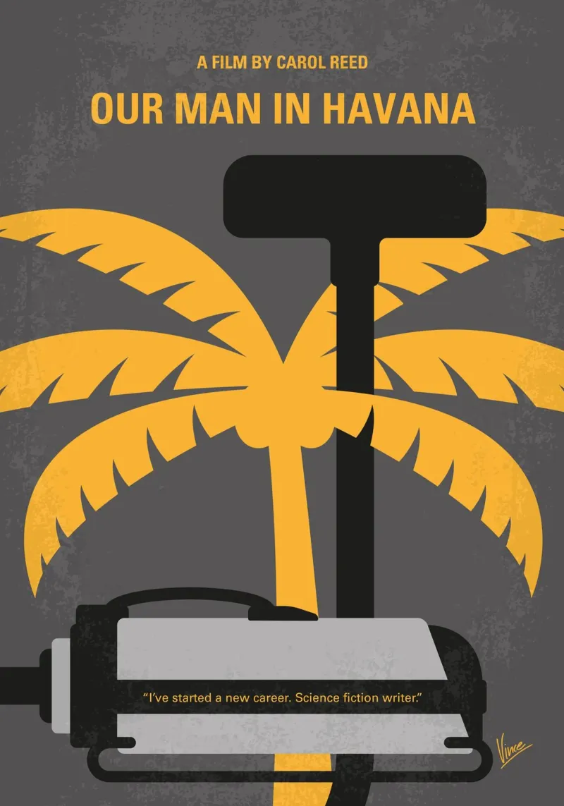 No1435 My Our Man in Havana minimal movie poster alluminio dibond da Chungkong