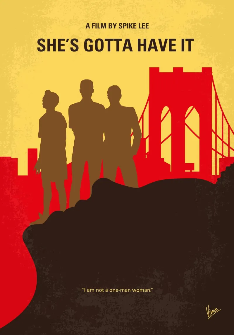 No1445 My Shes Gotta Have It minimal movie poster carta hahnemühle da Chungkong