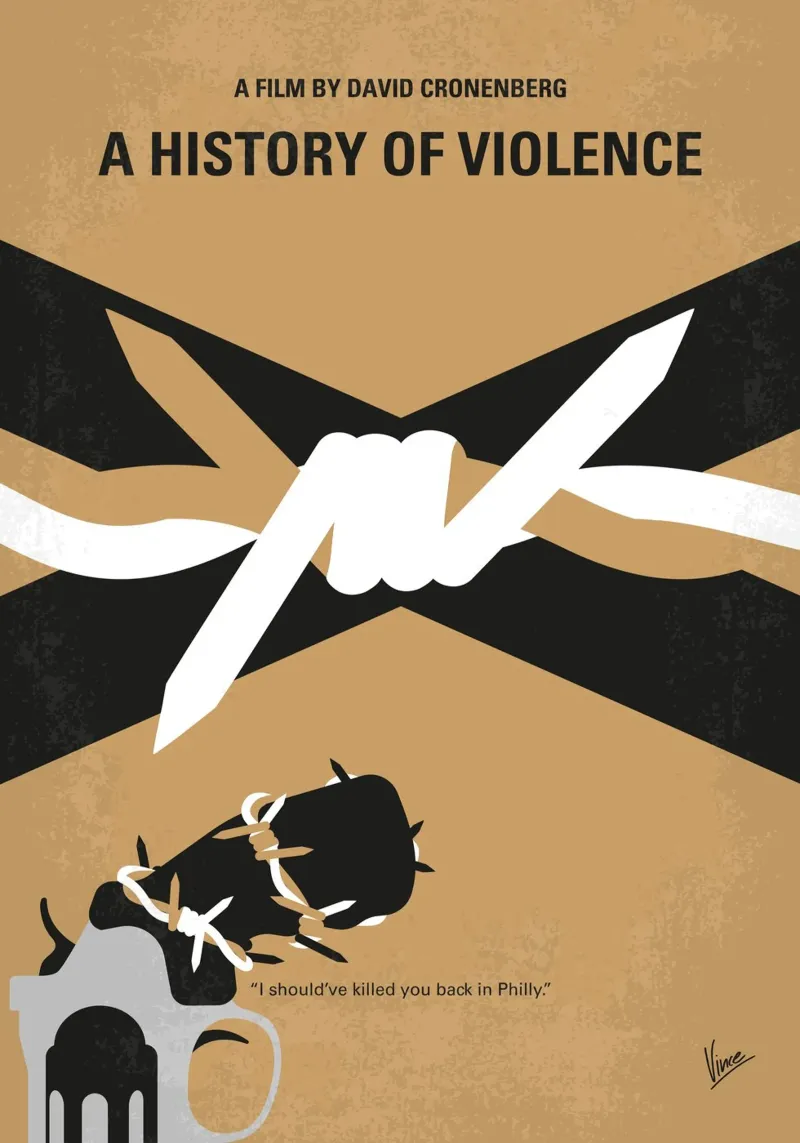 No1449 My A History of Violence minimal movie poster pellicola backlit da Chungkong