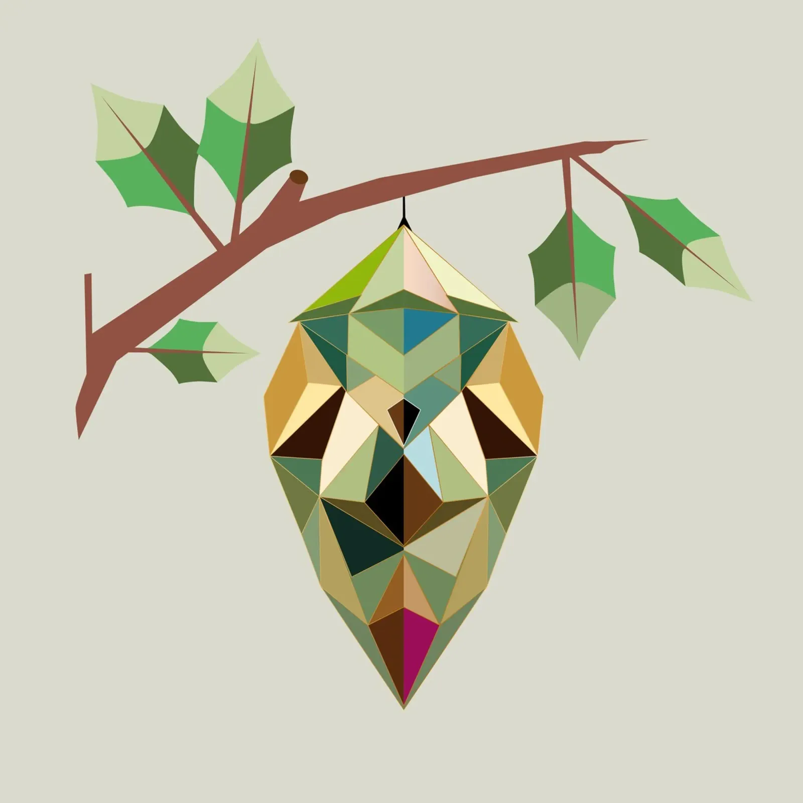 Geometric cocoon - symbols of transformation canvas by namosh
