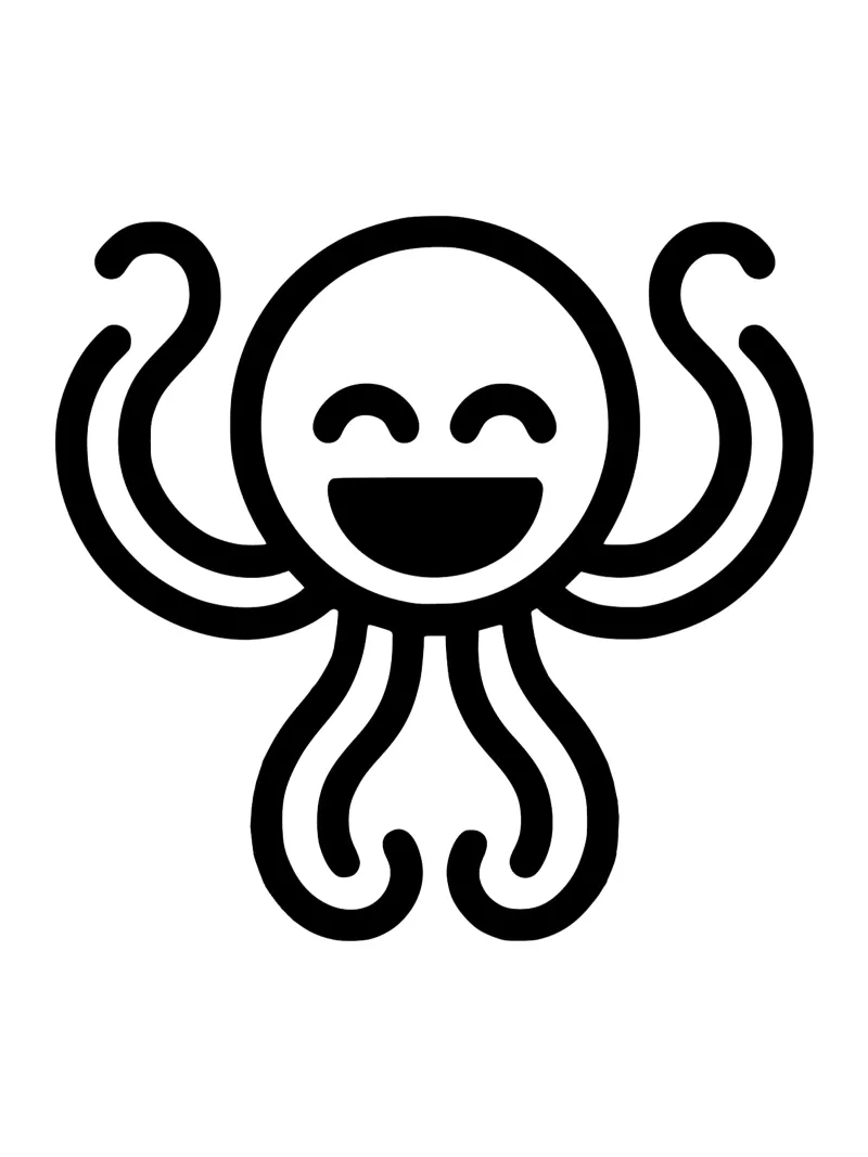 Deep Sea Buddy - Polpo ridente Giocoso e affascinante pellicola backlit da Bold & Simple