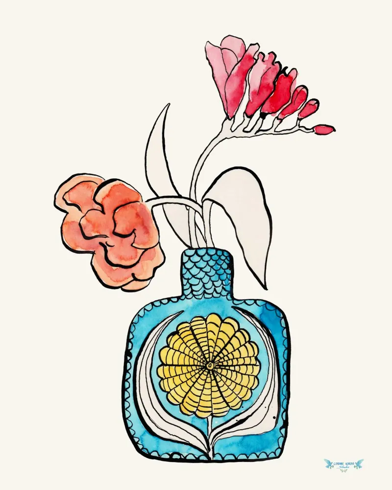 Freesia and Tulip poster da Corinne Korda Studio