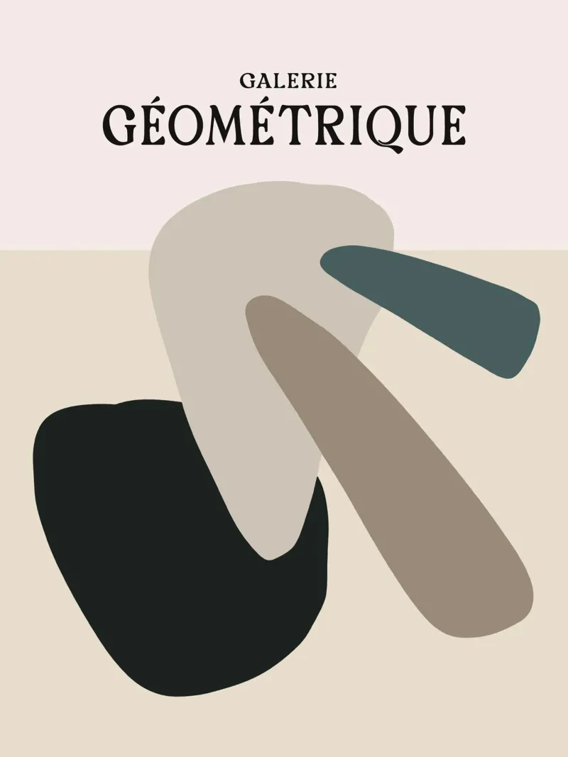 Galerie Géométrique No 4 poster con telaio in legno da treechild