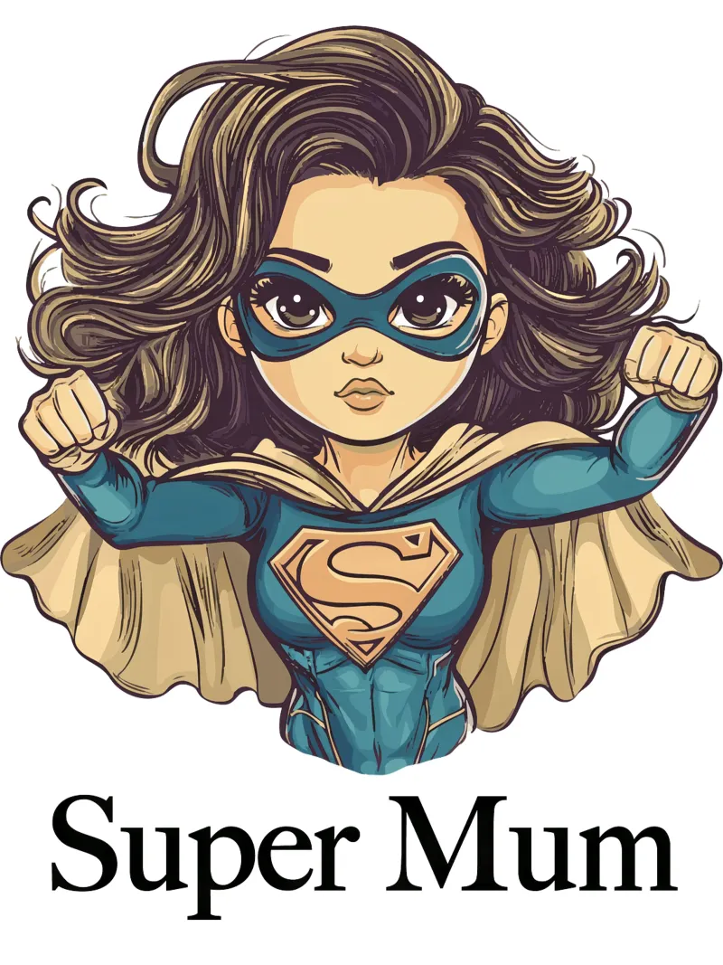 Super Mum poster con marco de madera de Synthaira