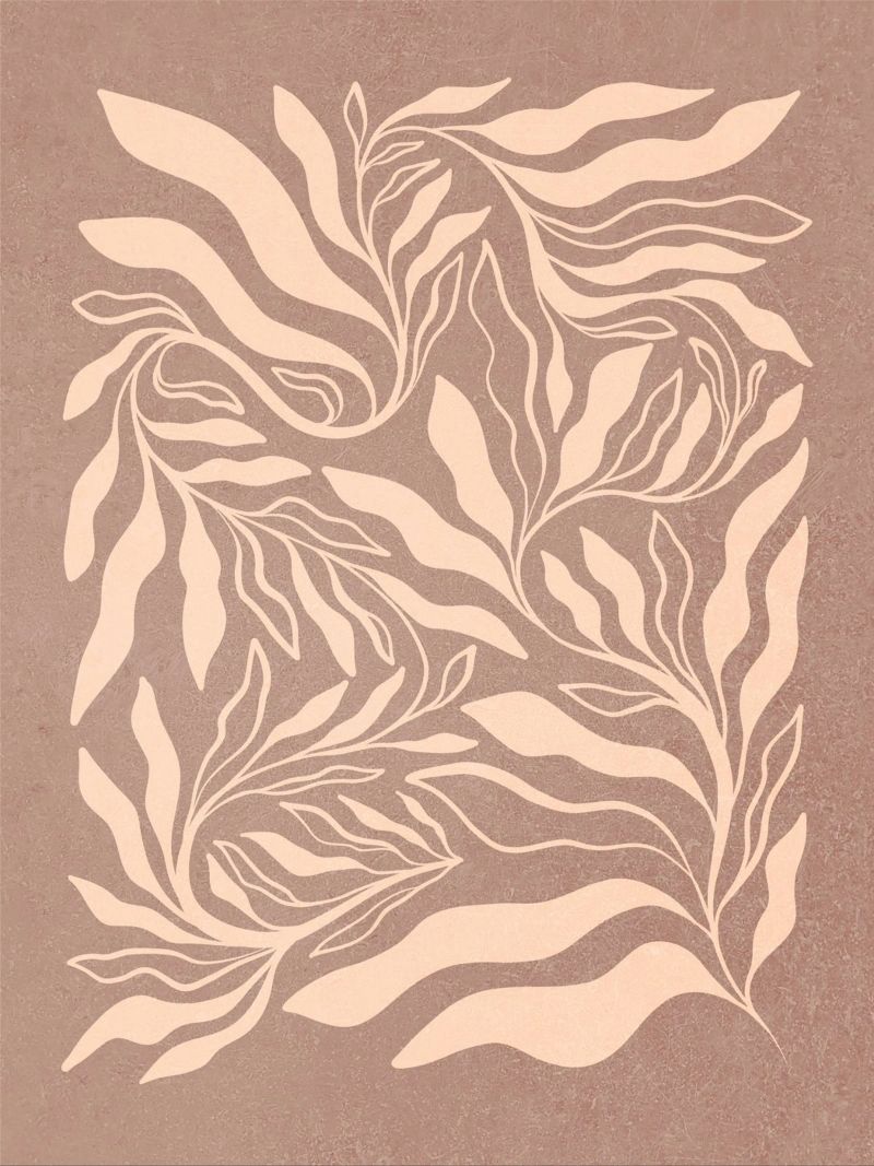 Boho Botanical - Warmes, strukturiertes Mokka-Mousse Poster von Dominique Vari