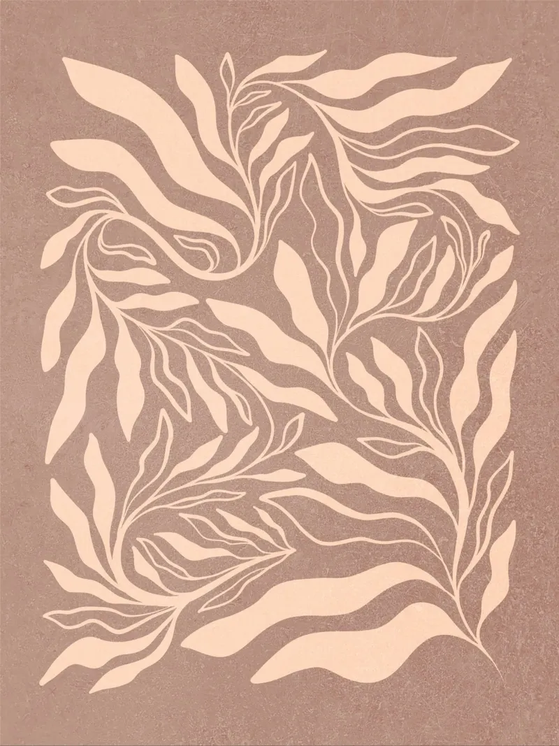 Boho Botanical - Warmes, strukturiertes Mokka-Mousse Hahnemühle von Dominique Vari