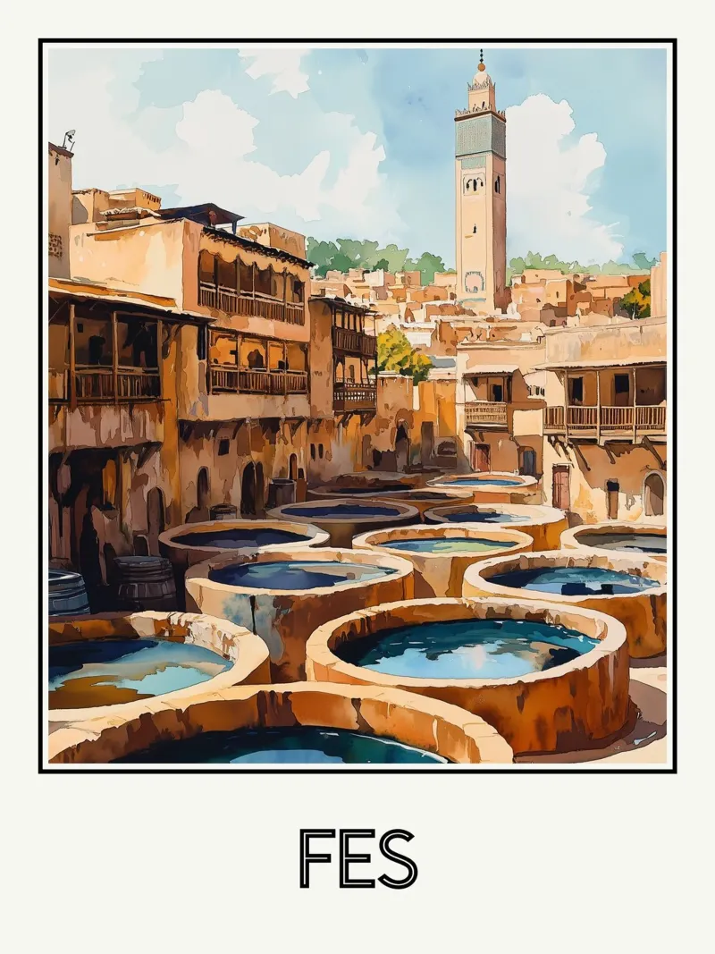 Fès poster con telaio in alluminio da Frame the World