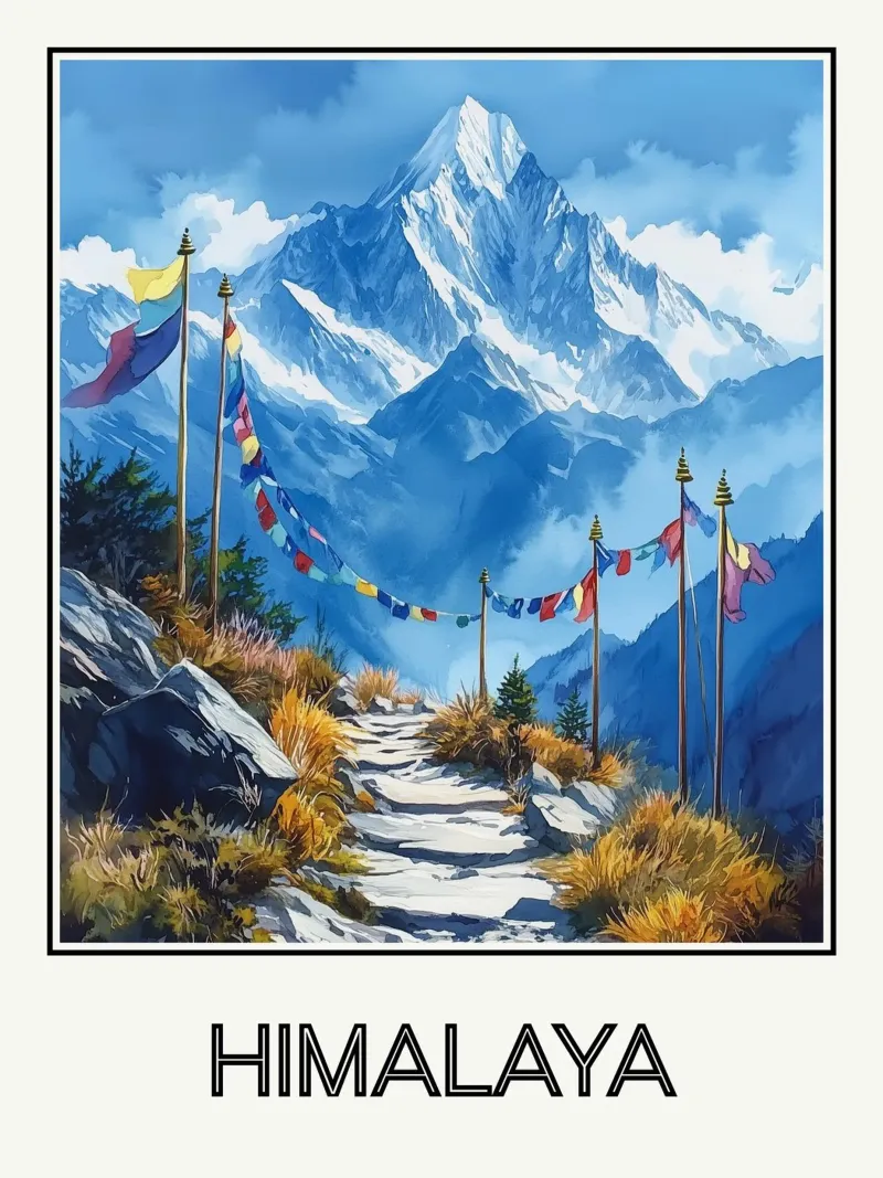 Himalaya poster con telaio in plastica da Frame the World