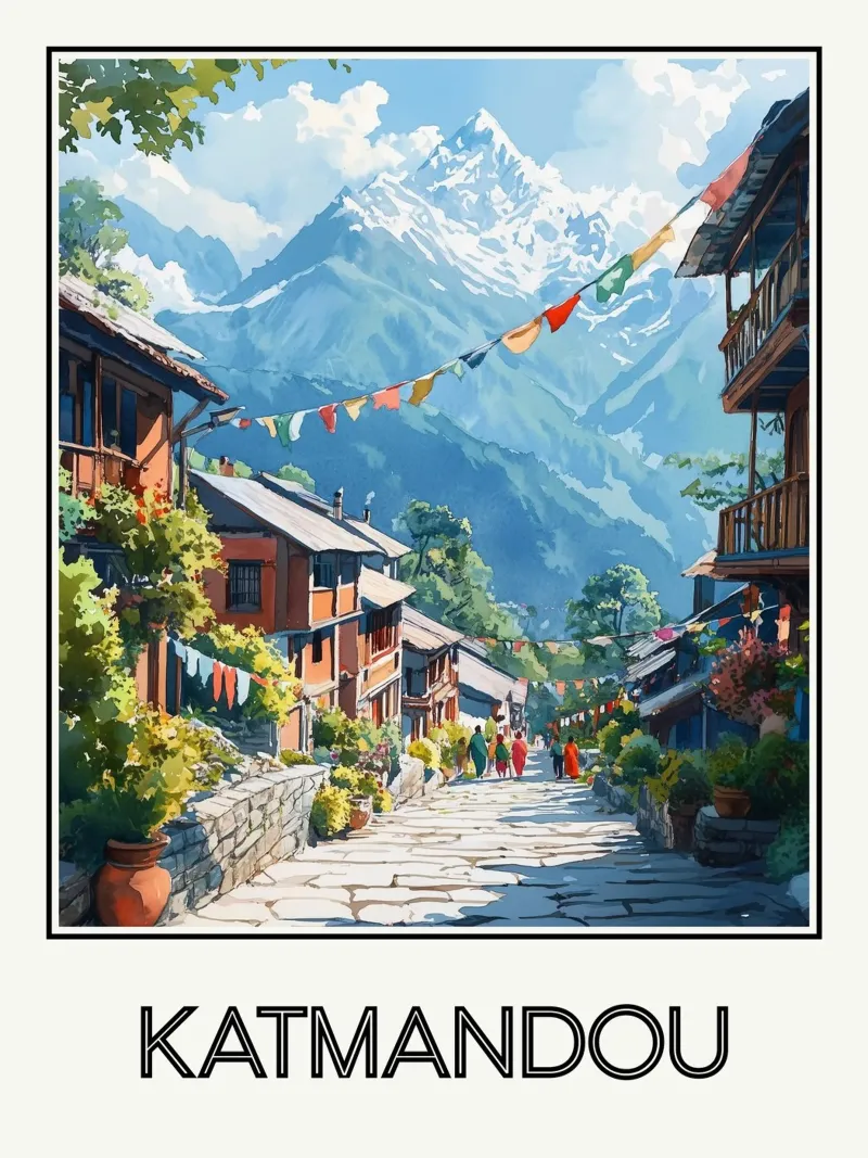 Katmandou poster con telaio in alluminio da Frame the World