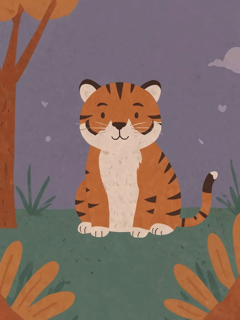 Friendly Tiny Tiger canvas by SnoopyAnimals