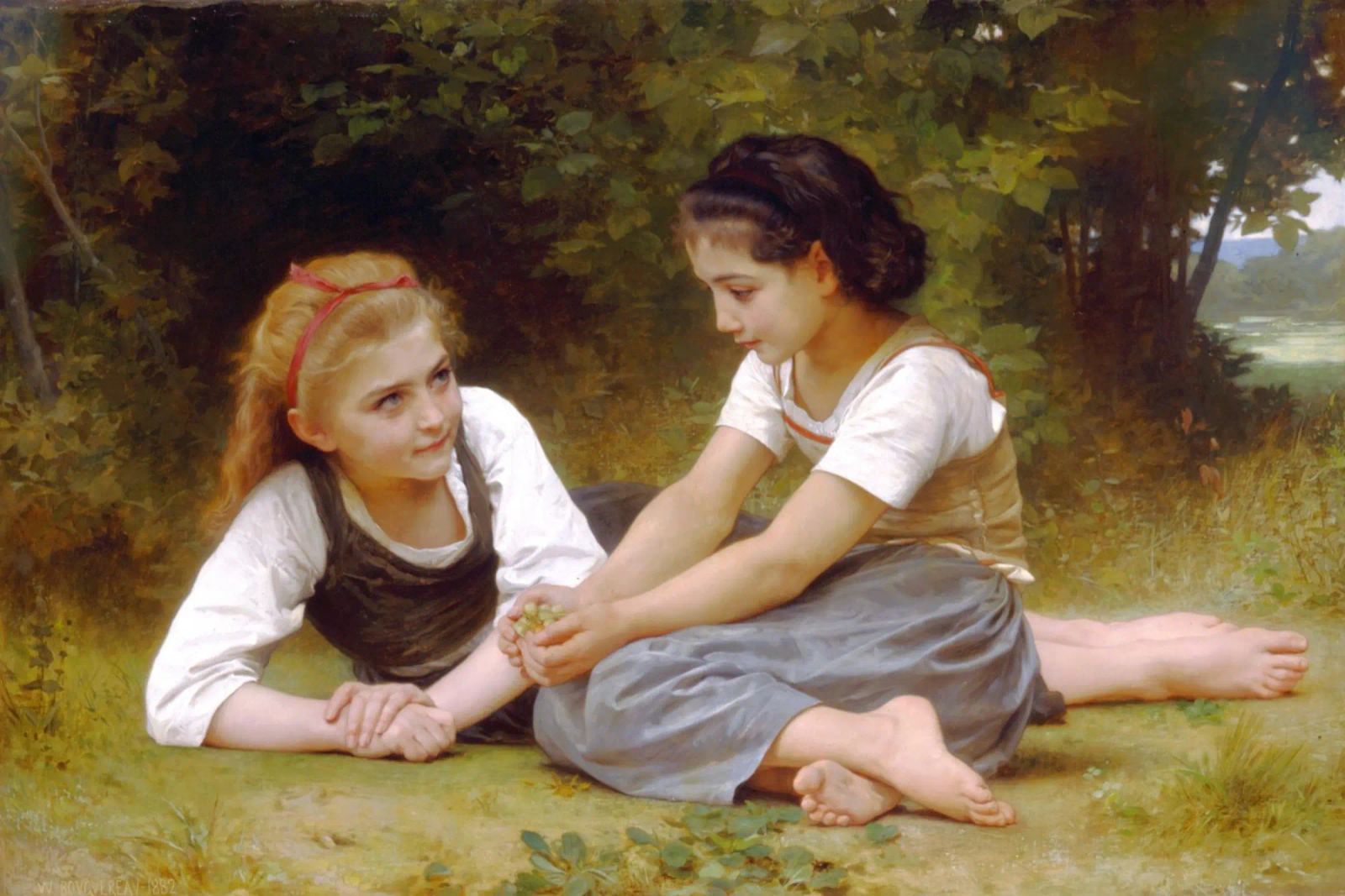 William-Adolphe Bouguereau - I raccoglitori di noci poster da Timeless Artworks