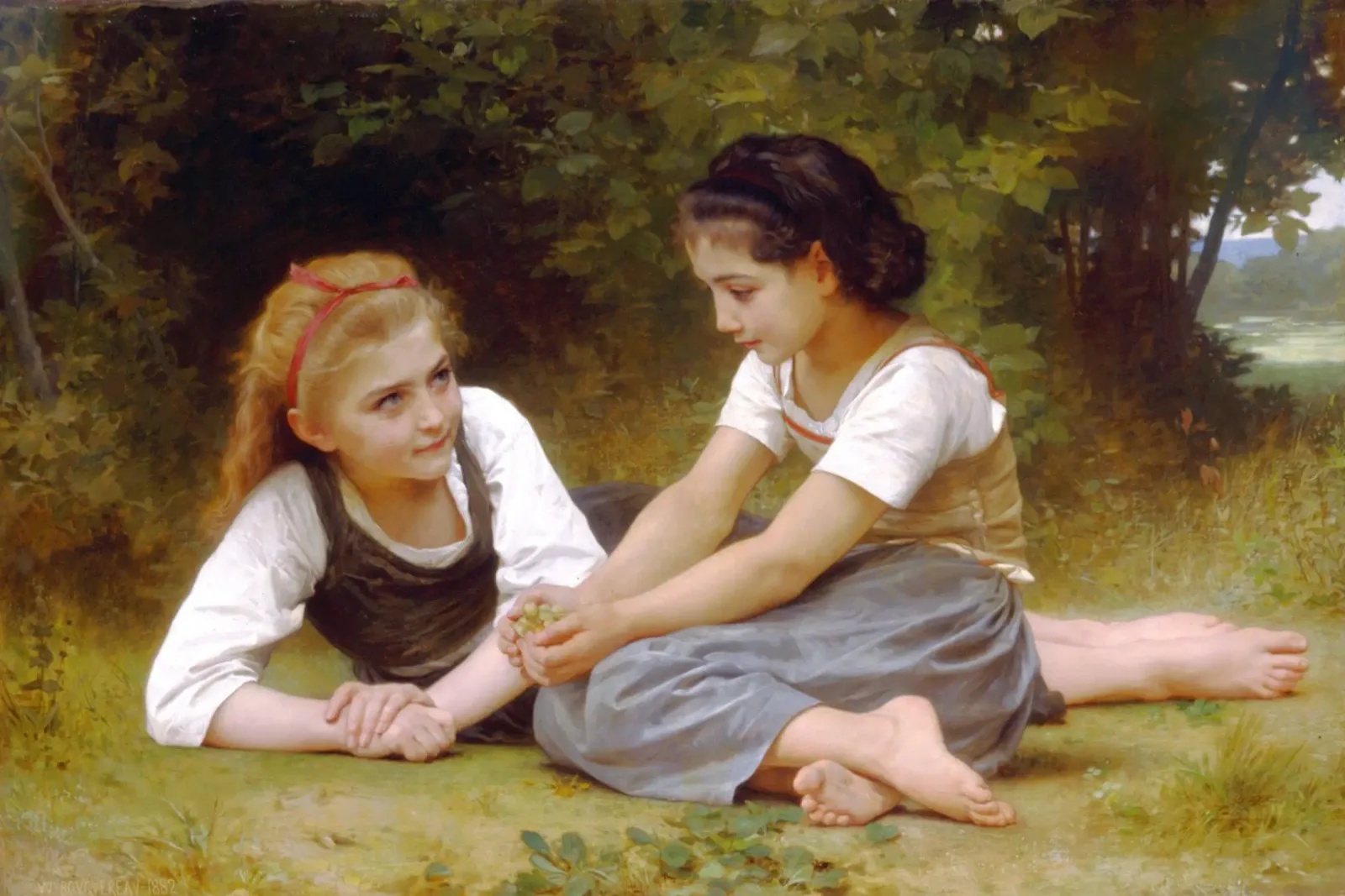 William-Adolphe Bouguereau - I raccoglitori di noci poster da Timeless Artworks