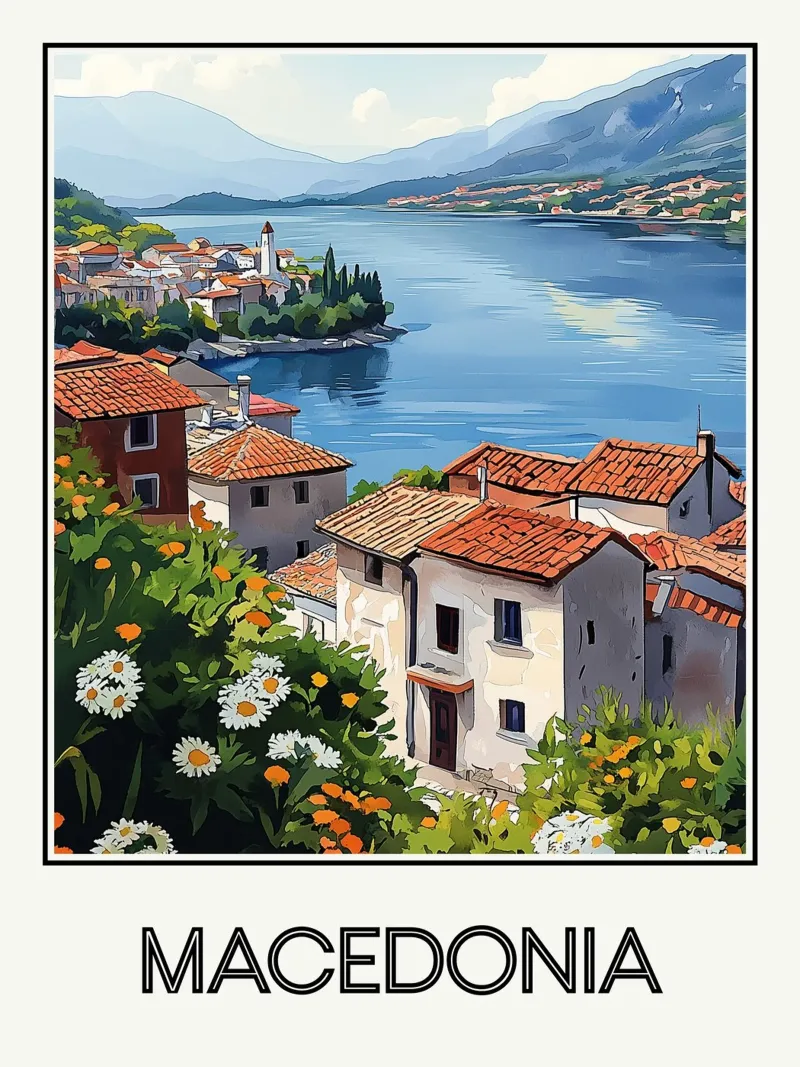 Macedonië canvas met Baklijst van Frame the World