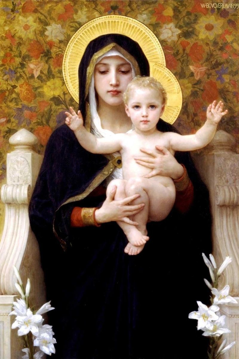 William-Adolphe Bouguereau La Vergine dei Gigli poster da Timeless Artworks