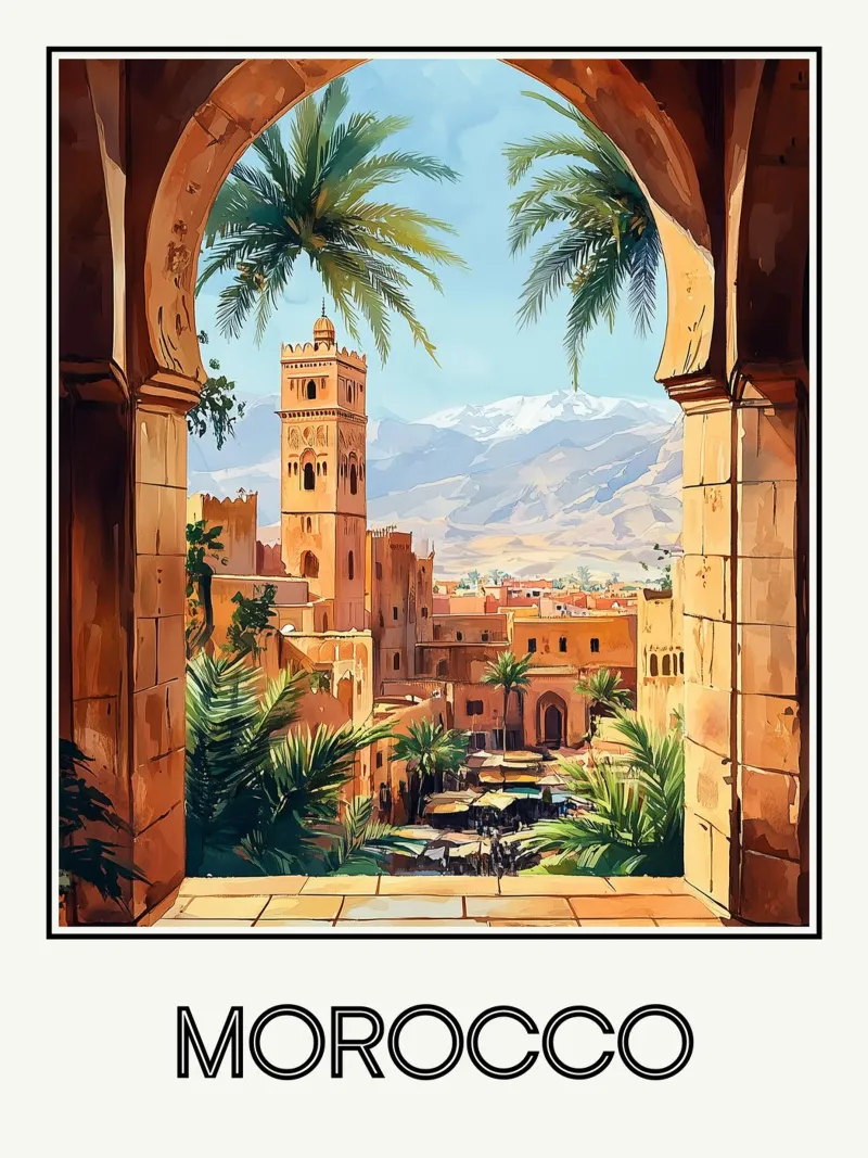 Marocco poster con telaio in alluminio da Frame the World
