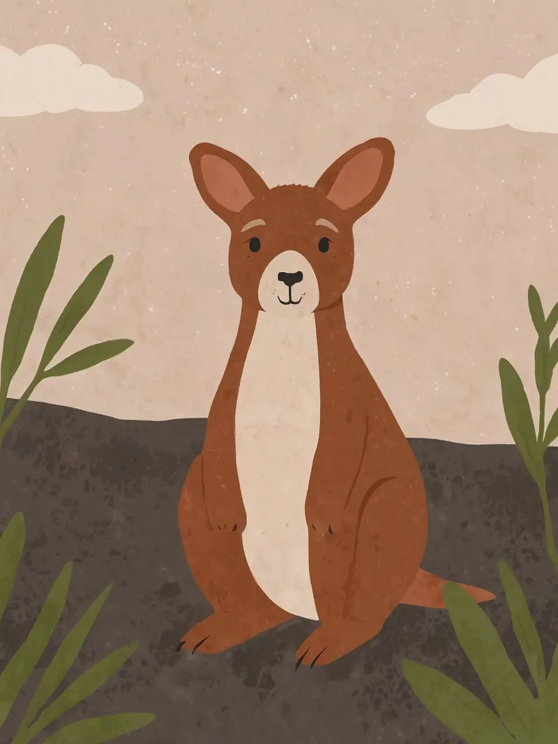 Friendly Kangaroo canvas by SnoopyAnimals